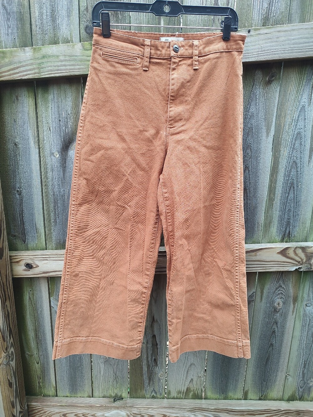 🏵️ Madewell Burnt Sienna Wide Leg Crop Denim Pants